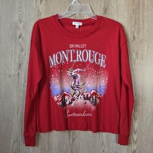 Stitch & Pine Girls Ski Valley Mont Rouge Graphic Long Sleeve Tee | XL (16) NWT